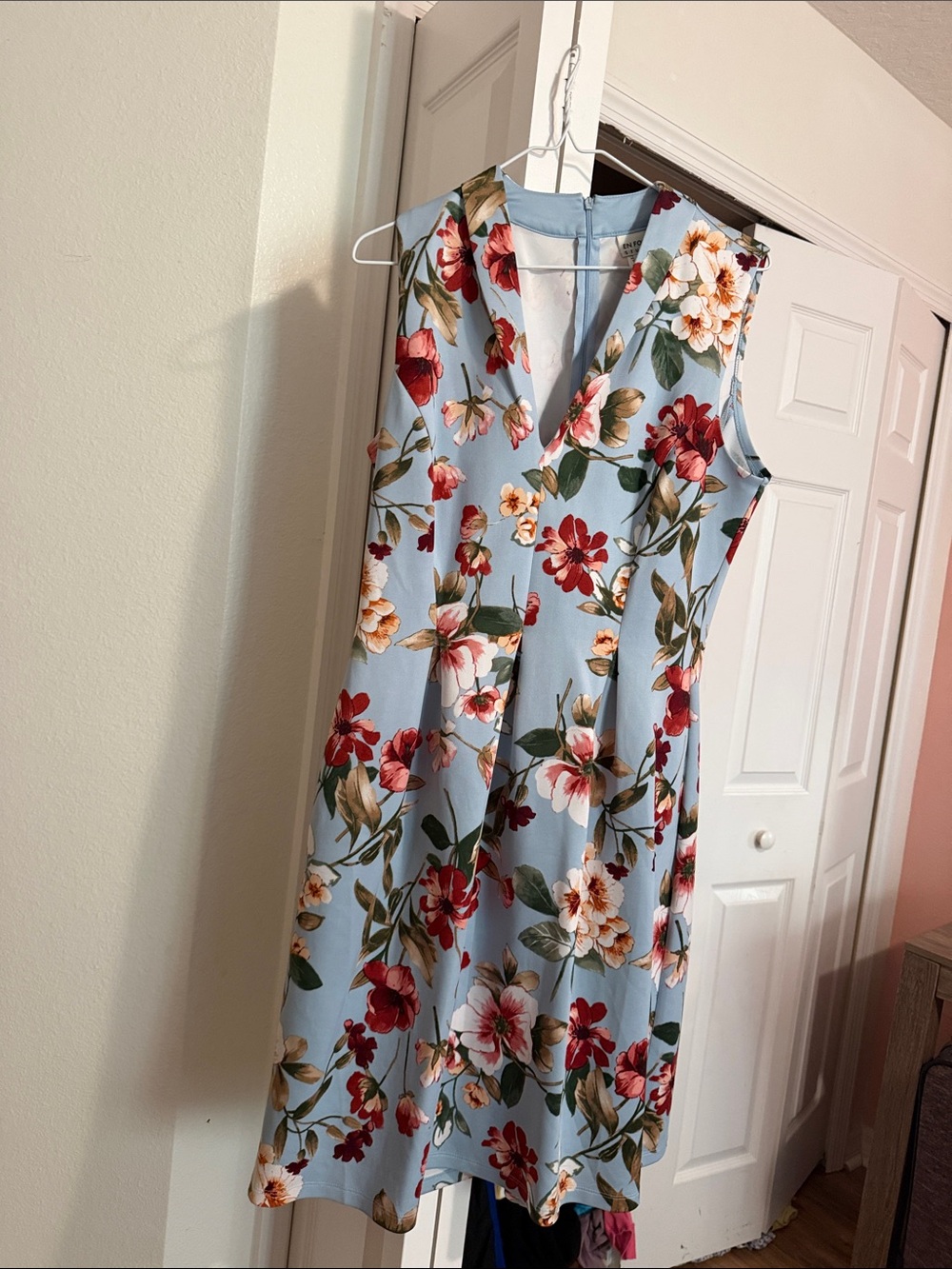 Enfocus Studio Light Blue Floral Midi Dress